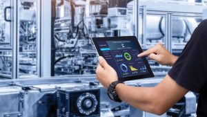 Welding process optimization software dashboard displaying real-time quality metrics at Michigan metal fabrication shop